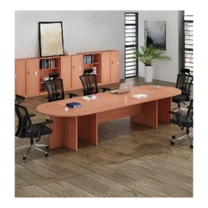 Table de réunion ovale bois naturel – Confort et style pour vos réunions d'équipe - MOB-TABL-048