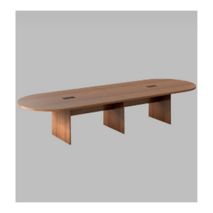Table de réunion ovale en bois – Élégance connectée pour bureaux modernes - MOB-TABL-049