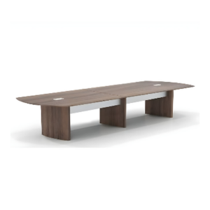 Table de réunion rectangulaire bois & blanc – Design professionnel et connectivité intégrée - MOB-TABL-052