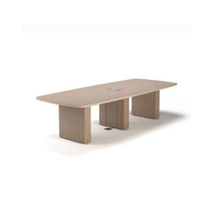 Table de réunion rectangulaire bois clair – Connectivité et design épuré - MOB-TABL-053