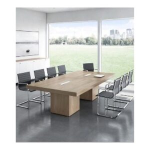 Table de réunion rectangulaire en bois – Élégance sobre pour espaces professionnels - MOB-TABL-054