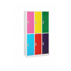 Vestiaire Métallique Multicolore 6 Portes – Sécurité et Style pour Tous Vos Espaces - MOB-VEST-008