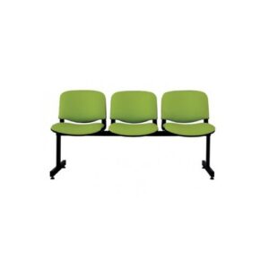 Banquette 3 Places – Tissu Vert & Structure Métallique Noire