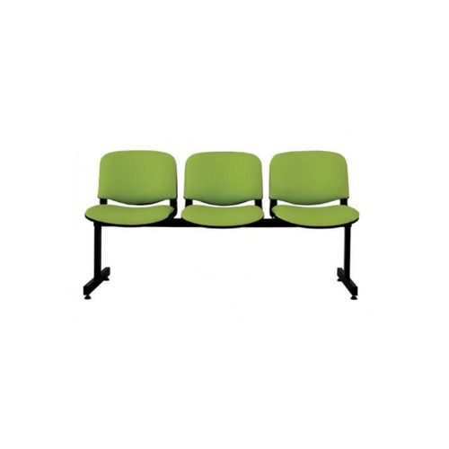 Banquette 3 Places – Tissu Vert & Structure Métallique Noire