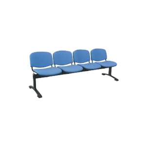 Banquette 4 Places – Tissu Bleu Ciel Pistache & Structure Métallique Noire - SIE-BANQ-014