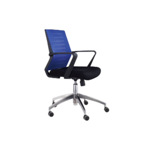 Chaise de bureau ergonomique avec dossier en maille bleue - SIE-CHAI-004