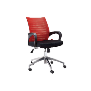Chaise de bureau ergonomique avec dossier en maille rouge - SIE-CHAI-007