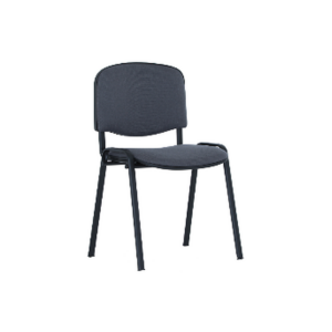 Chaise ISO avec cache – assise tissu foncé et structure métal noir - SIE-CHAI-028