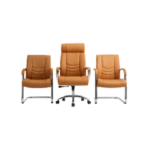 Ensemble Fauteuil Direction & Chaises Visiteurs CamelLine – Prestige Cuir & Harmonie Professionnelle - SIE-ENSE-009