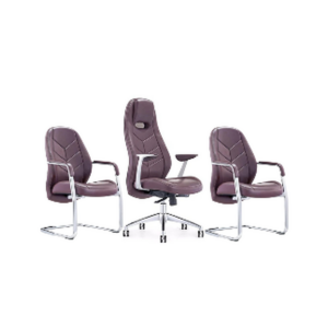Ensemble fauteuil direction & chaises visiteurs en simili cuir mauve – Élégance moderne et confort professionnel - SIE-ENSE-011