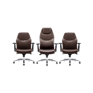 Fauteuils de bureau ergonomiques en simili cuir brun – Confort premium & design raffiné - SIE-ENSE-023