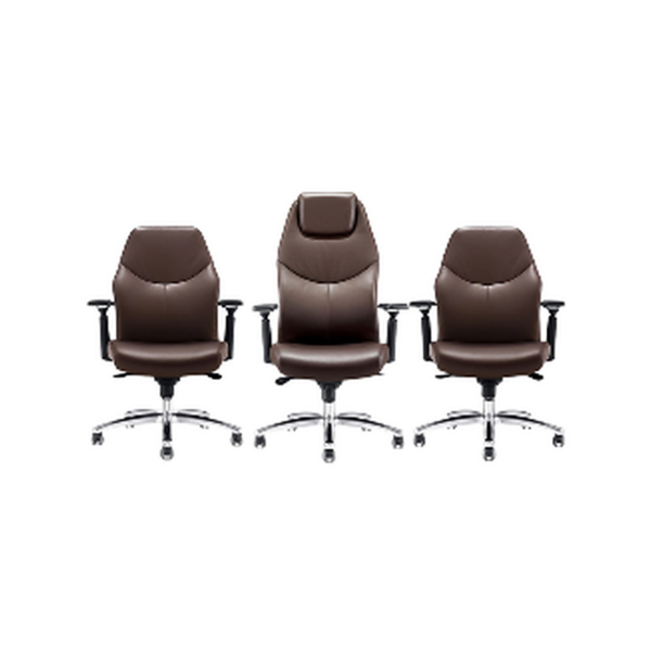 Fauteuils de bureau ergonomiques en simili cuir brun – Confort premium & design raffiné