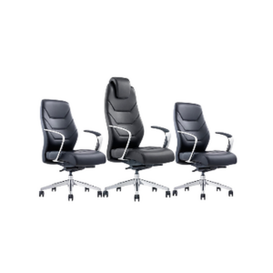 Fauteuils de bureau ergonomiques en simili cuir noir – Élégance segmentée & confort professionnel - SIE-ENSE-025