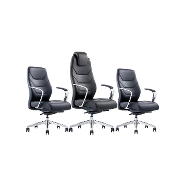Fauteuils de bureau ergonomiques en simili cuir noir