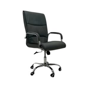 Fauteuil de Bureau Ergonomique Chrome Executive – Élégance Structurée & Confort Premium
