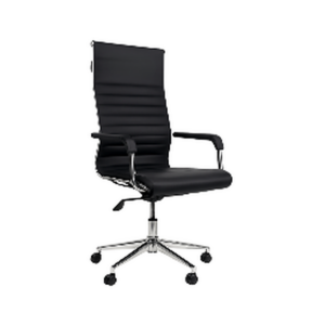 Fauteuil de Bureau Ergonomique Executive Line – Cuir Noir & Finitions Chromées - SIE-FAUT-019