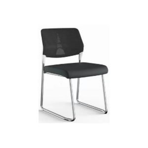 Chaise de réunion en maille noire – Élégance et confort professionnel - SIE-FAUT-045