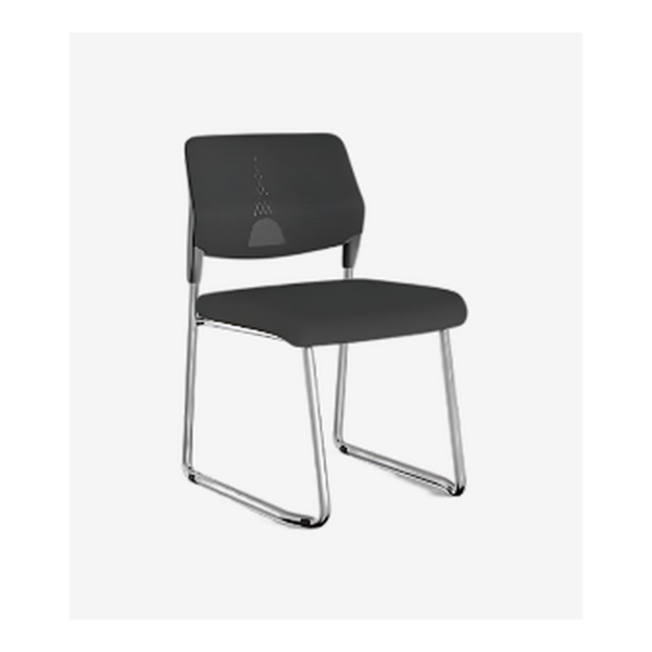 Chaise design noire à piètement luge