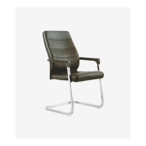 Chaise visiteur et conférence noire piètement luge - SIE-FAUT-052
