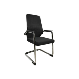 Fauteuil de bureau moderne noir – confort, design et structure chromée pour espaces professionnels - SIE-FAUT-057