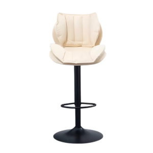 Tabouret de bar en simili cuir beige – Élégance minimaliste et confort enveloppant - SIE-TABO-004
