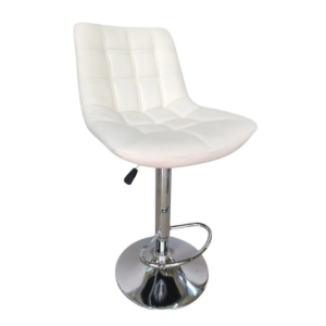 Tabouret de bar en simili cuir blanc – Style épuré et confort ajustable - SIE-TABO-005