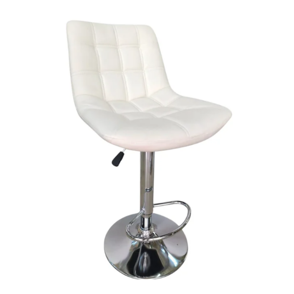 Tabouret de bar en simili cuir blanc – Style épuré et confort ajustable