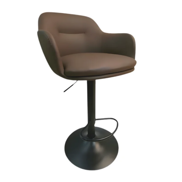 Tabouret de bar en simili cuir brun – Confort enveloppant et style contemporain