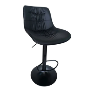 Tabouret de bar en simili cuir noir – Élégance sobre et confort ajustable - SIE-TABO-007