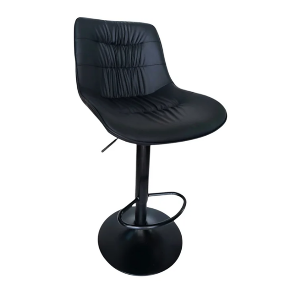 Tabouret de bar en simili cuir noir – Élégance sobre et confort ajustable