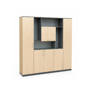 Commode blanche 12 tiroirs en bois MDF – Design moderne avec poignées horizontales noires - SRC-MEUBLES-DE-R-015