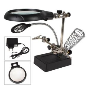 Station Troisième Main 5LEDs Loupe à Poser