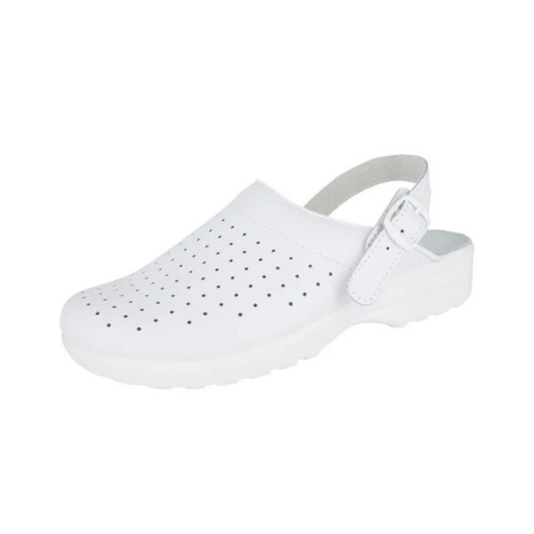 Sabot médical en cuir blanc
